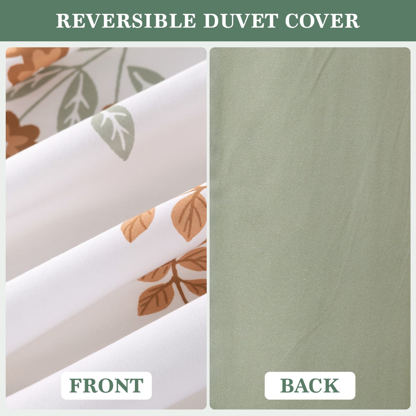 Floral Cotton Duvet Cover 3 Piece Set