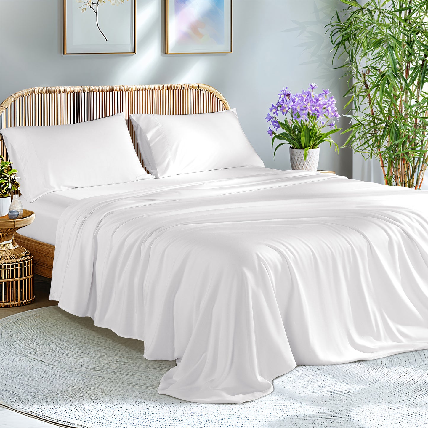 KATOON 100% Bamboo Cooling Sheet 4/6 Pieces