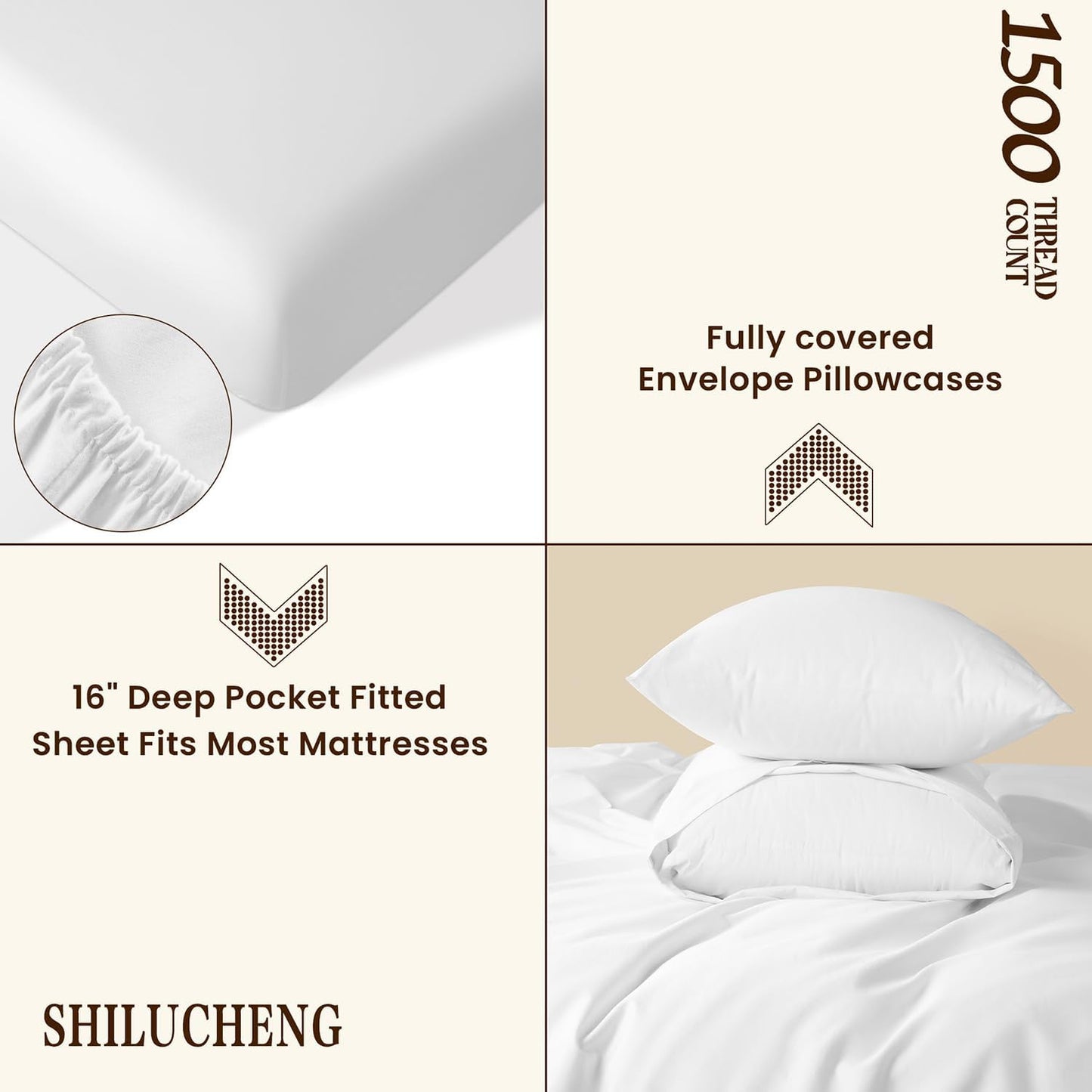 1500TC Egyptian Cotton Sheet Set -4PC