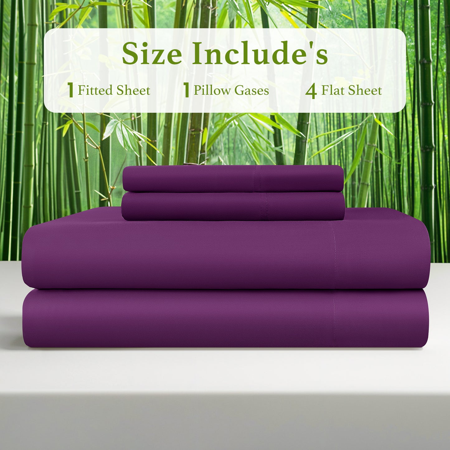 Baauye Bamboo Cooling Sheet Set 4 Pieces