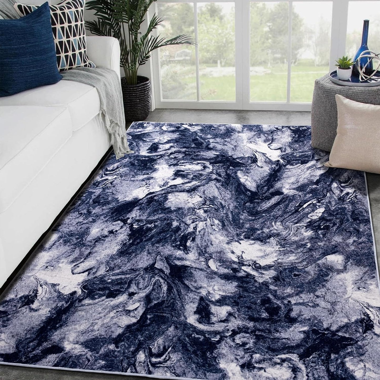 Neutral Washable Vintage Area Rug