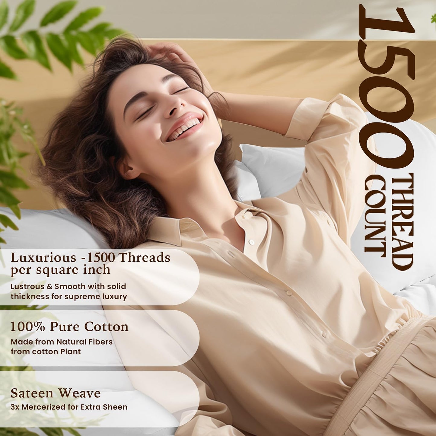 1500TC Egyptian Cotton Sheet Set -4PC