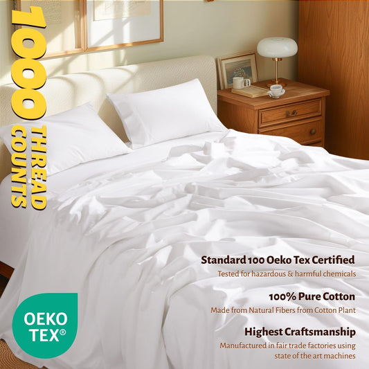 1000TC  Egyptian Cotton Sheets-Cool-4 PC