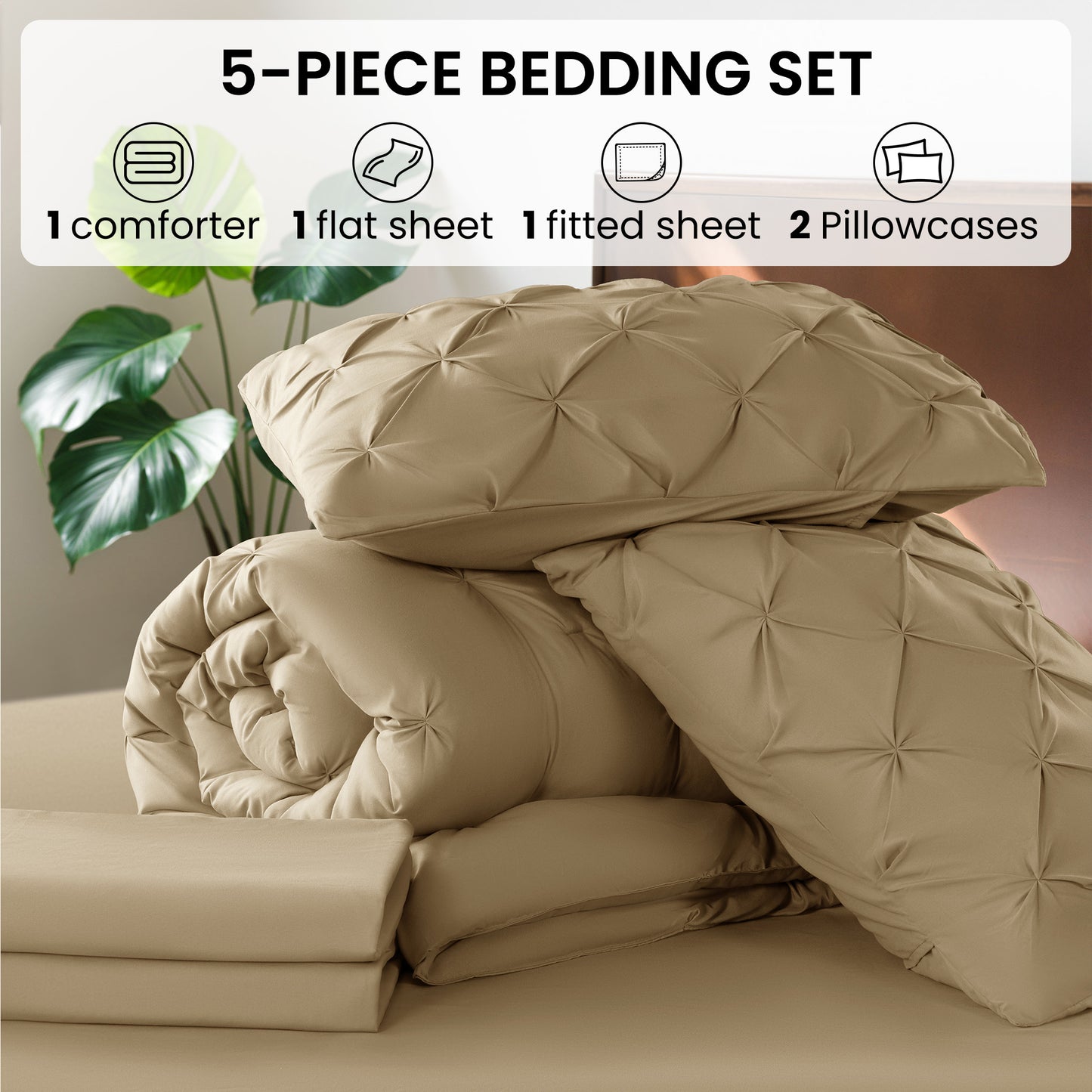Baauye Luxury Comforter Set -7PC
