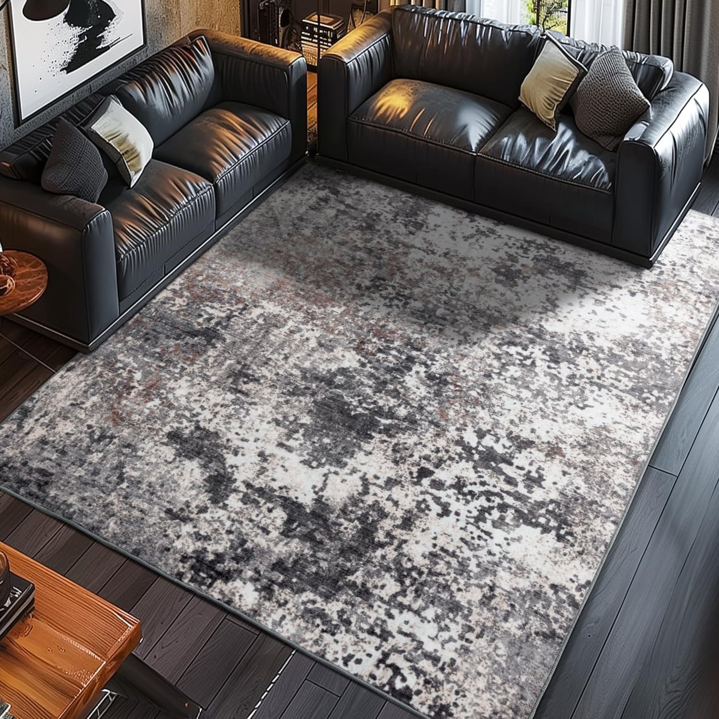Neutral Washable Vintage Area Rug