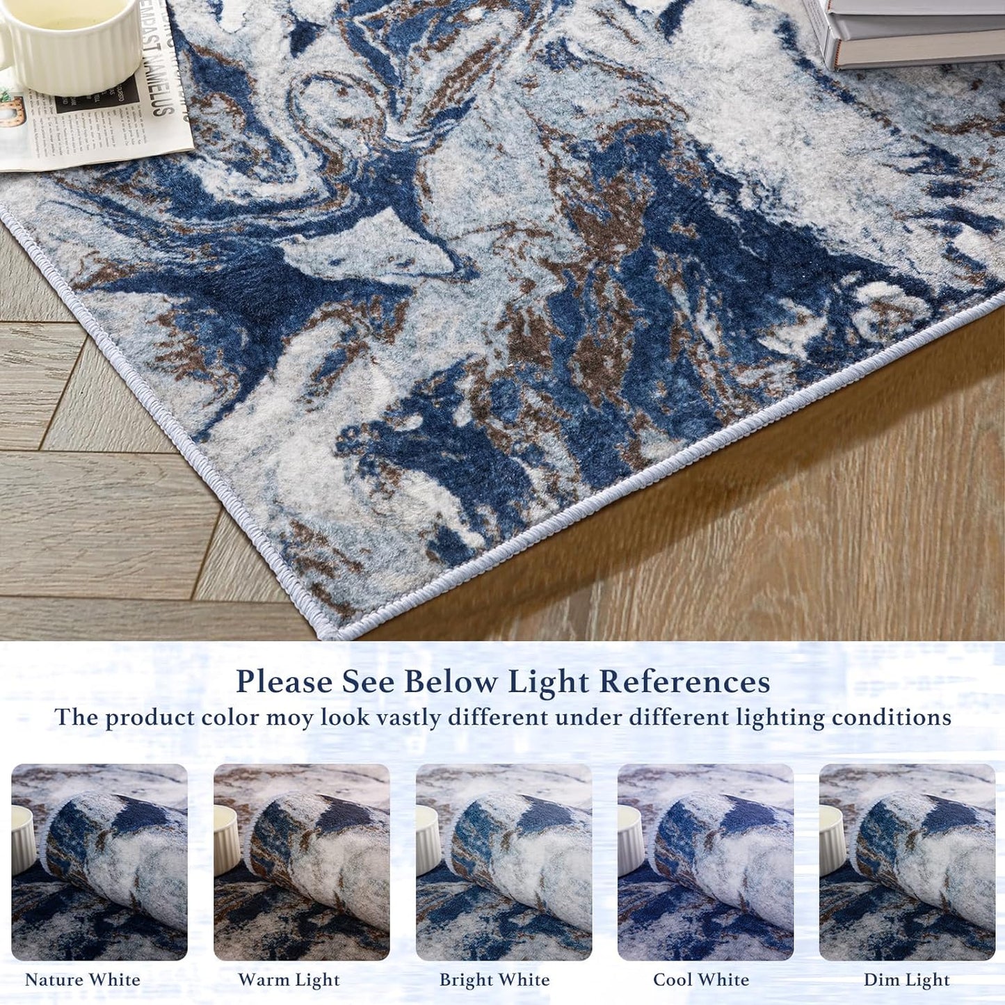 Neutral Washable Vintage Area Rug