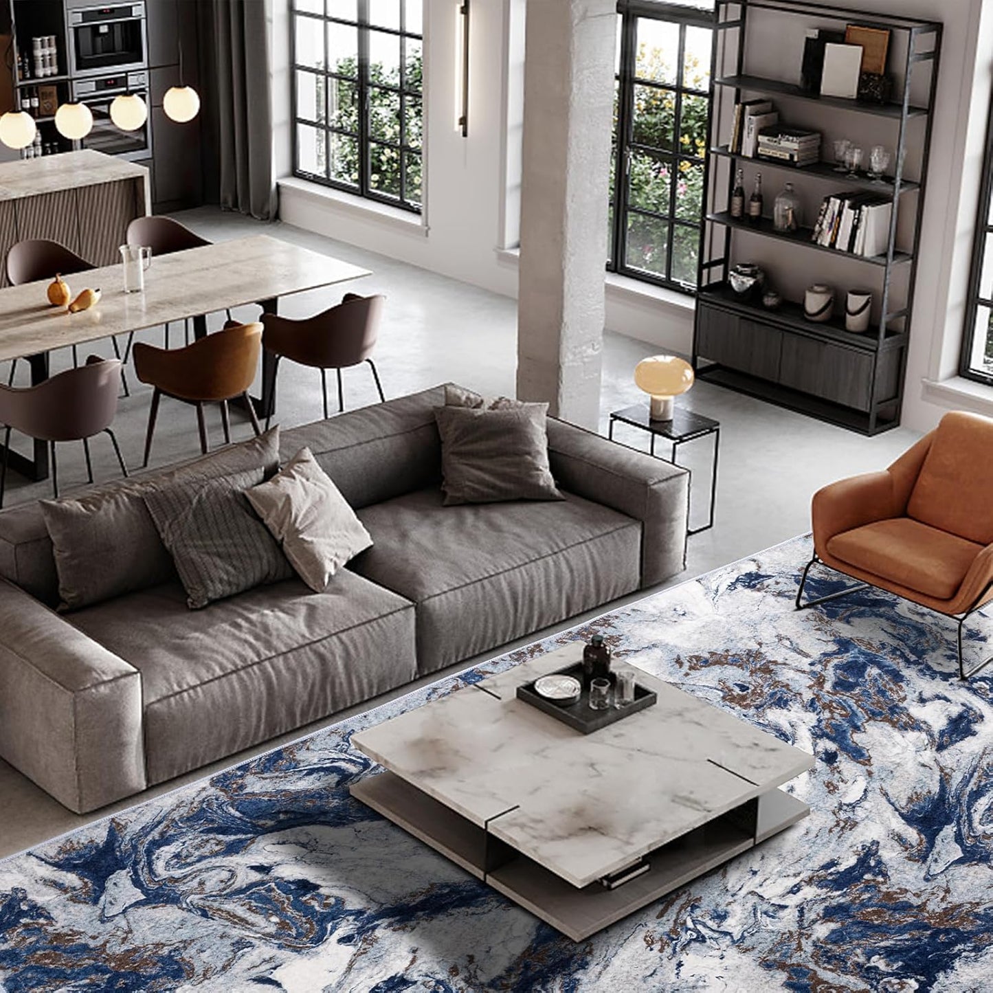 Neutral Washable Vintage Area Rug