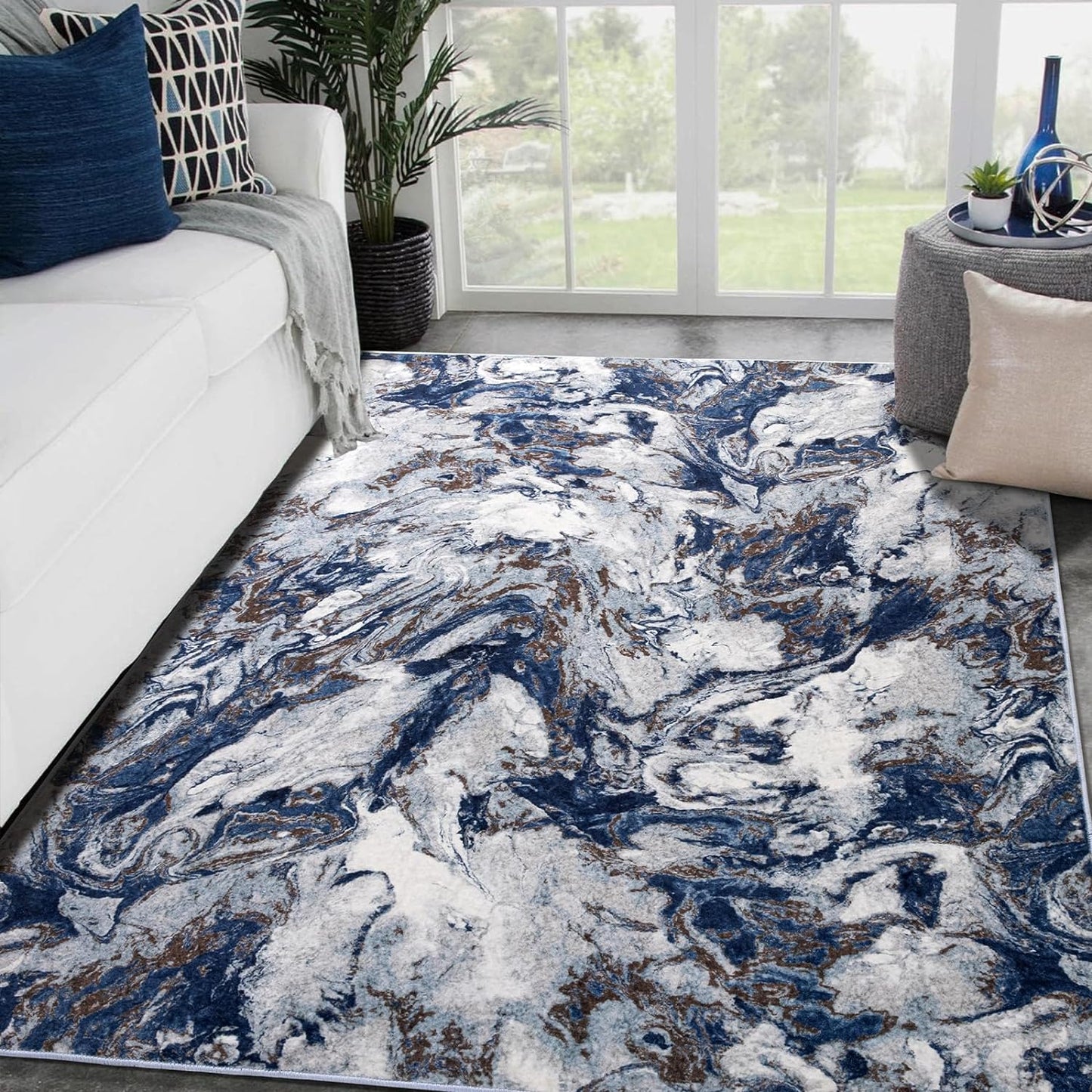 Neutral Washable Vintage Area Rug