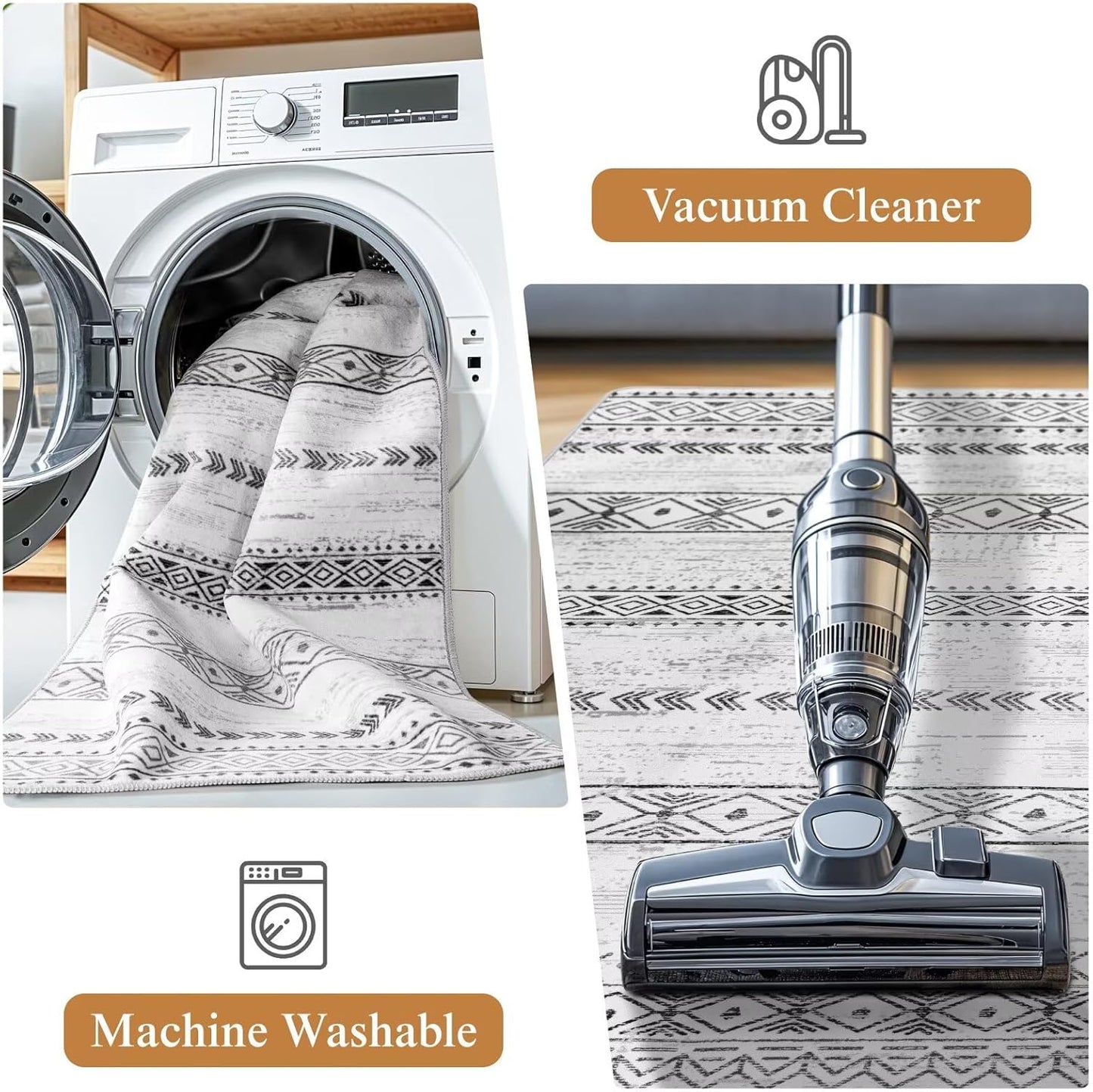 Vintage Boho Machine Washable Rug