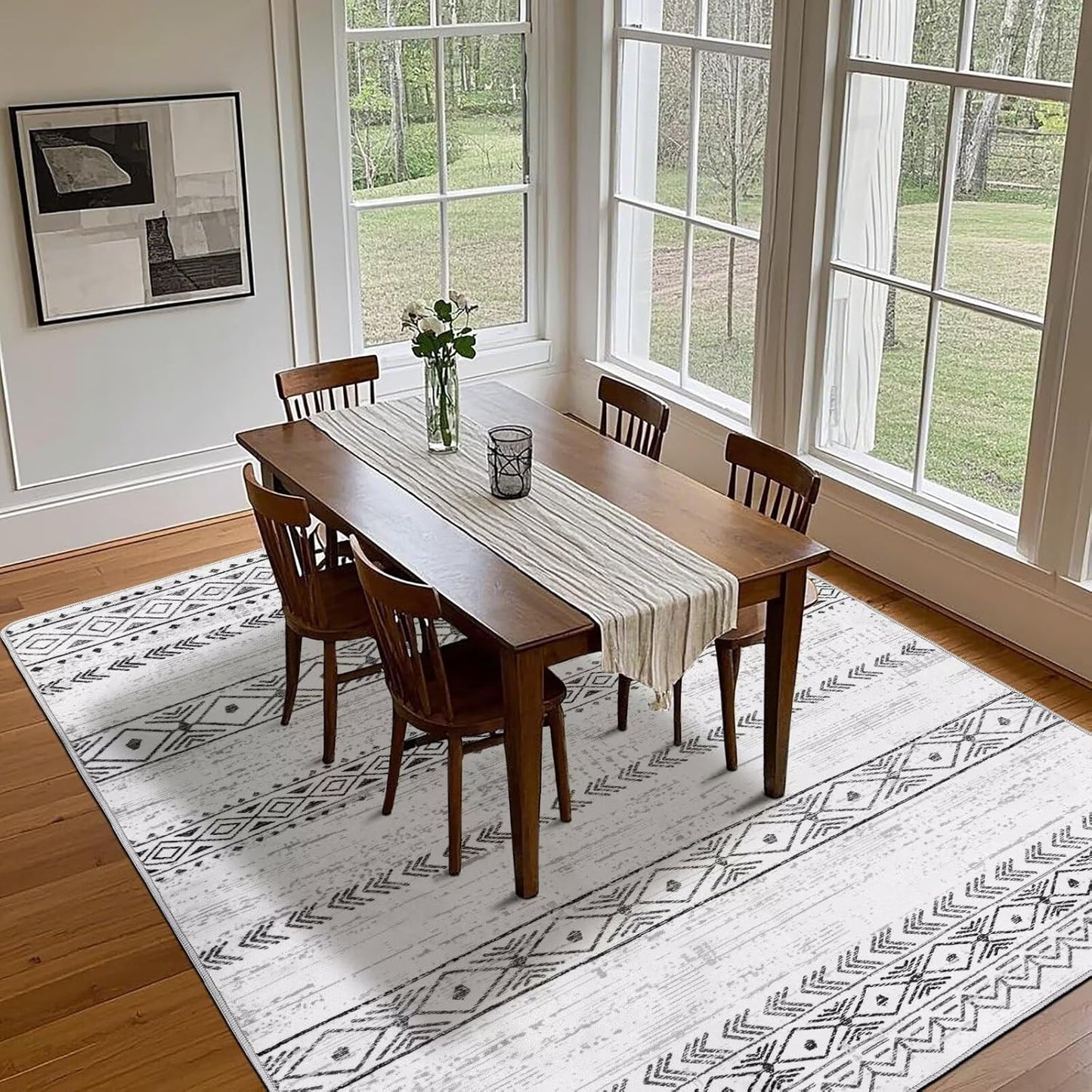 Vintage Boho Machine Washable Rug
