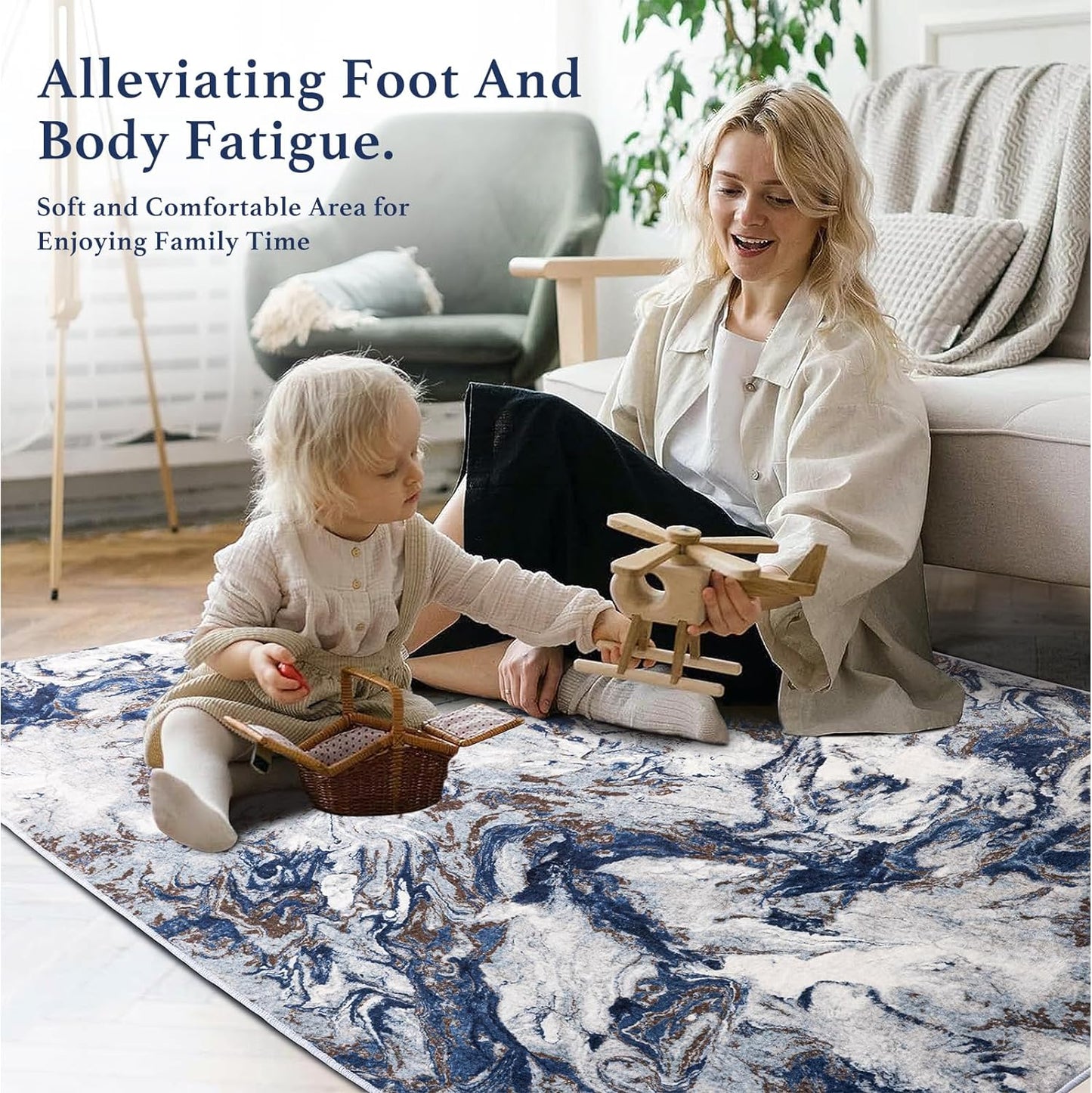Neutral Washable Vintage Area Rug