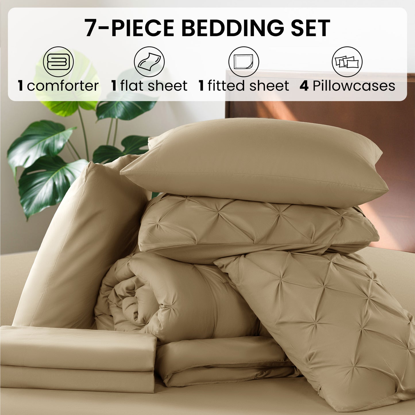 Baauye Luxury Comforter Set -7PC