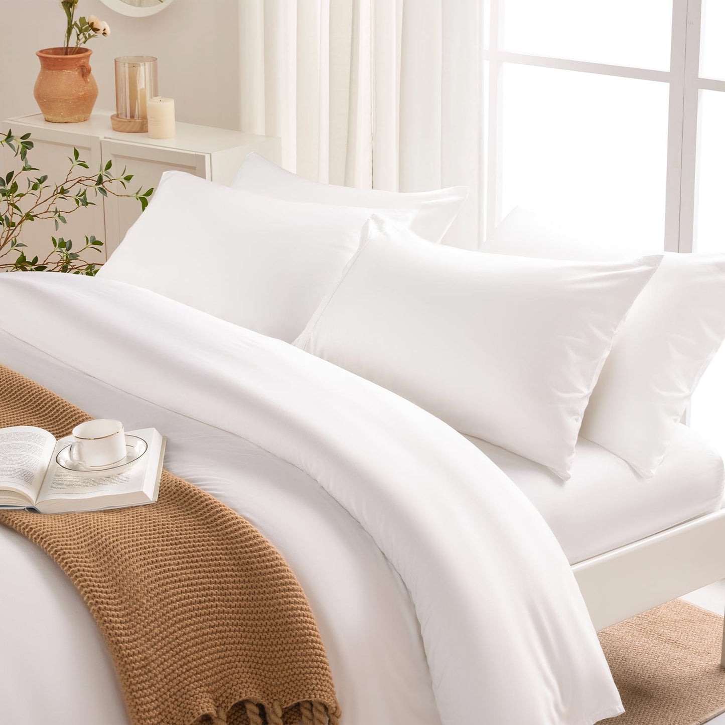 KATOON 100% Bamboo Cooling Sheet 4/6 Pieces
