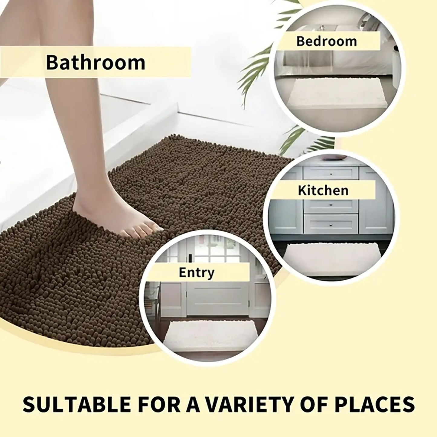 Chenille Soft Plush Bathroom Mat