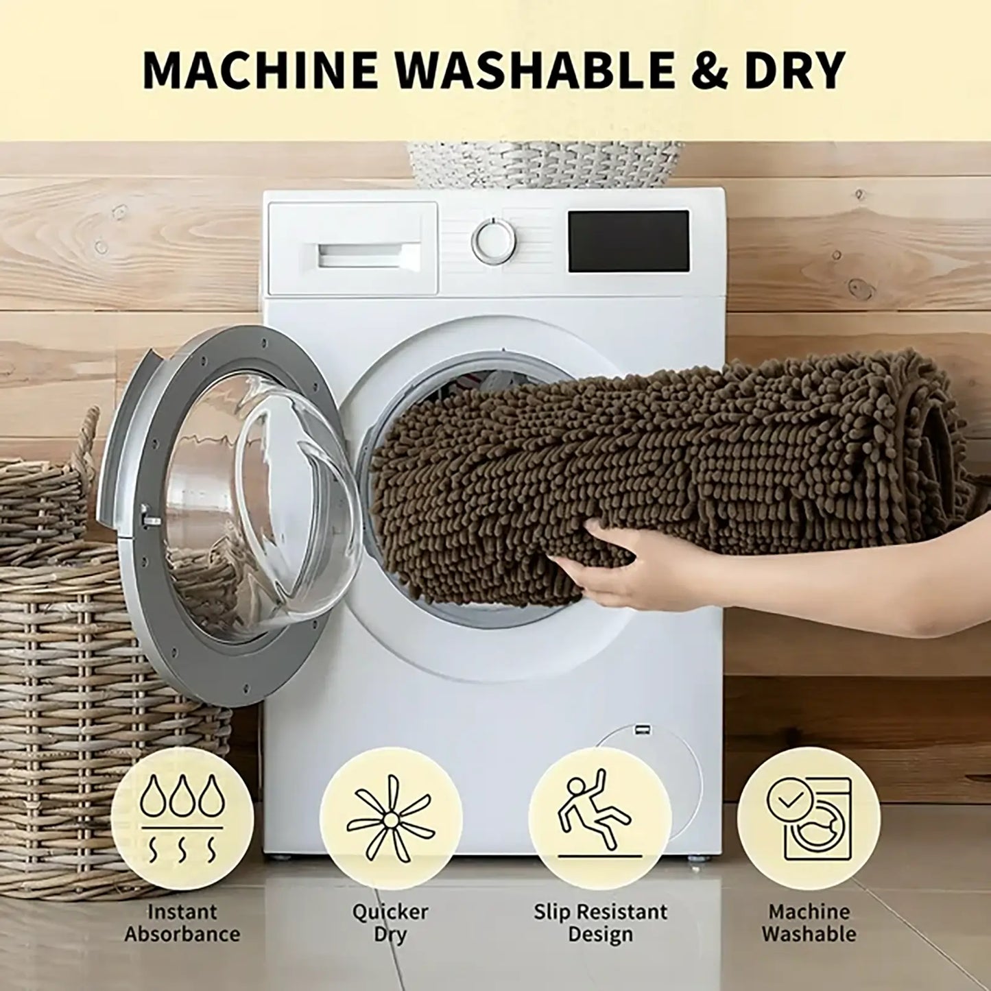 Chenille Soft Plush Bathroom Mat