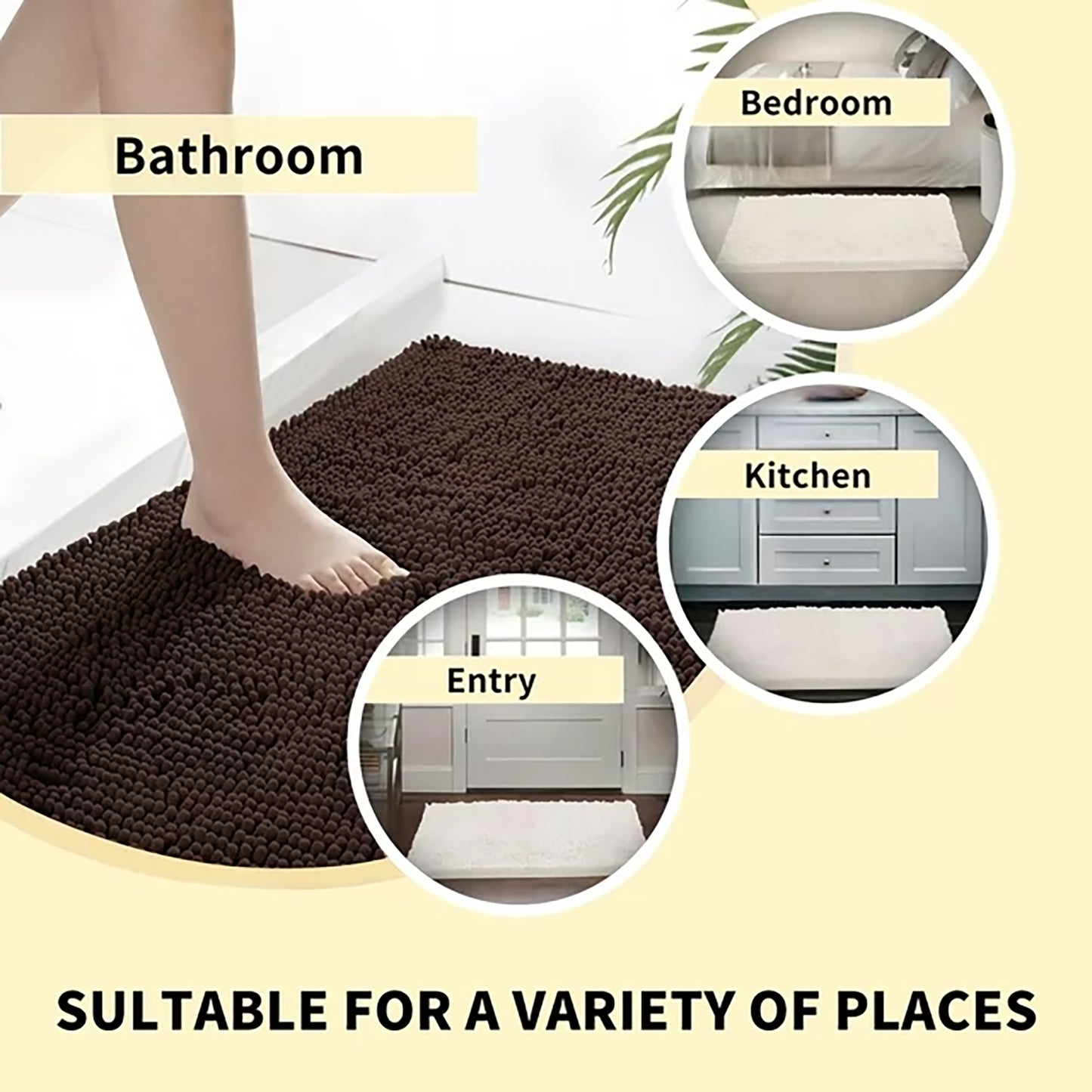 Chenille Soft Plush Bathroom Mat