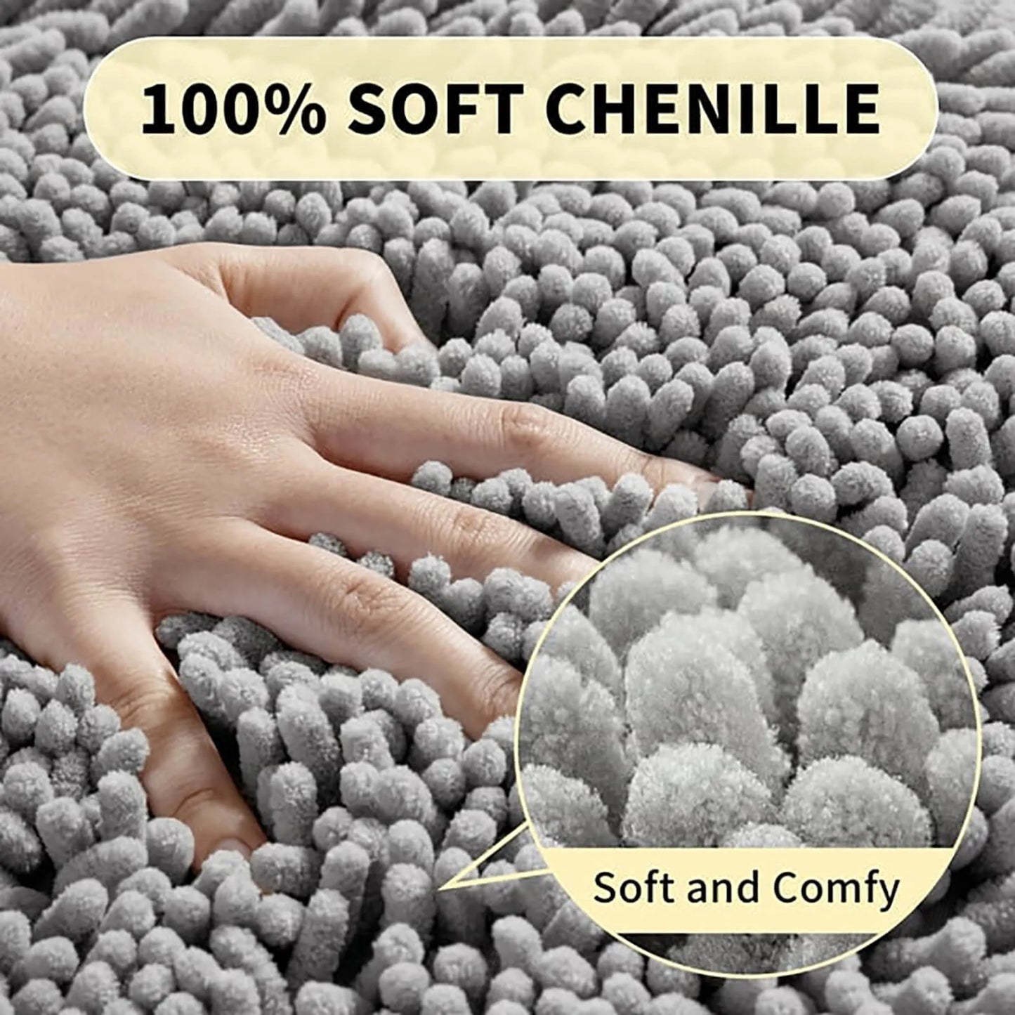 Chenille Soft Plush Bathroom Mat