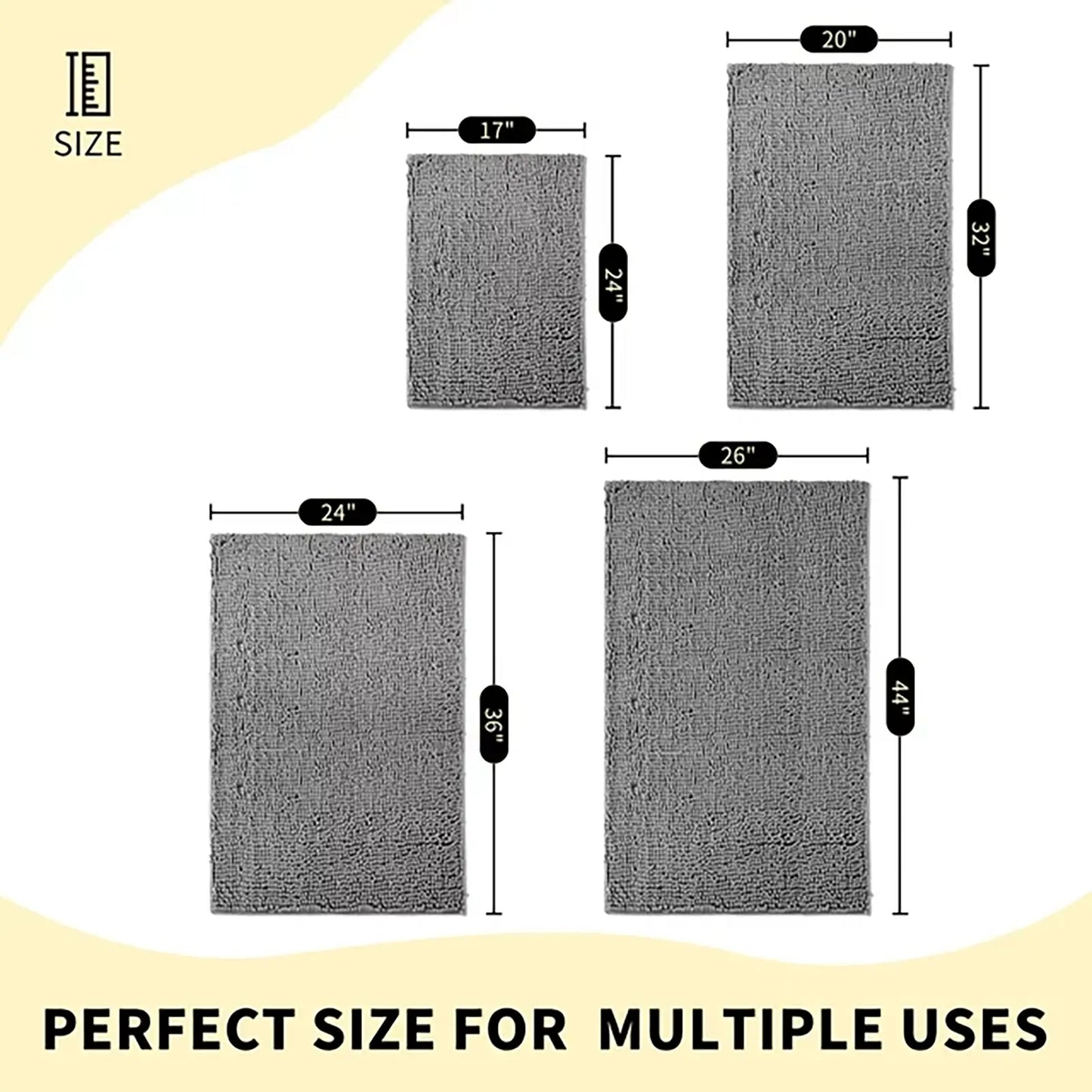 Chenille Soft Plush Bathroom Mat