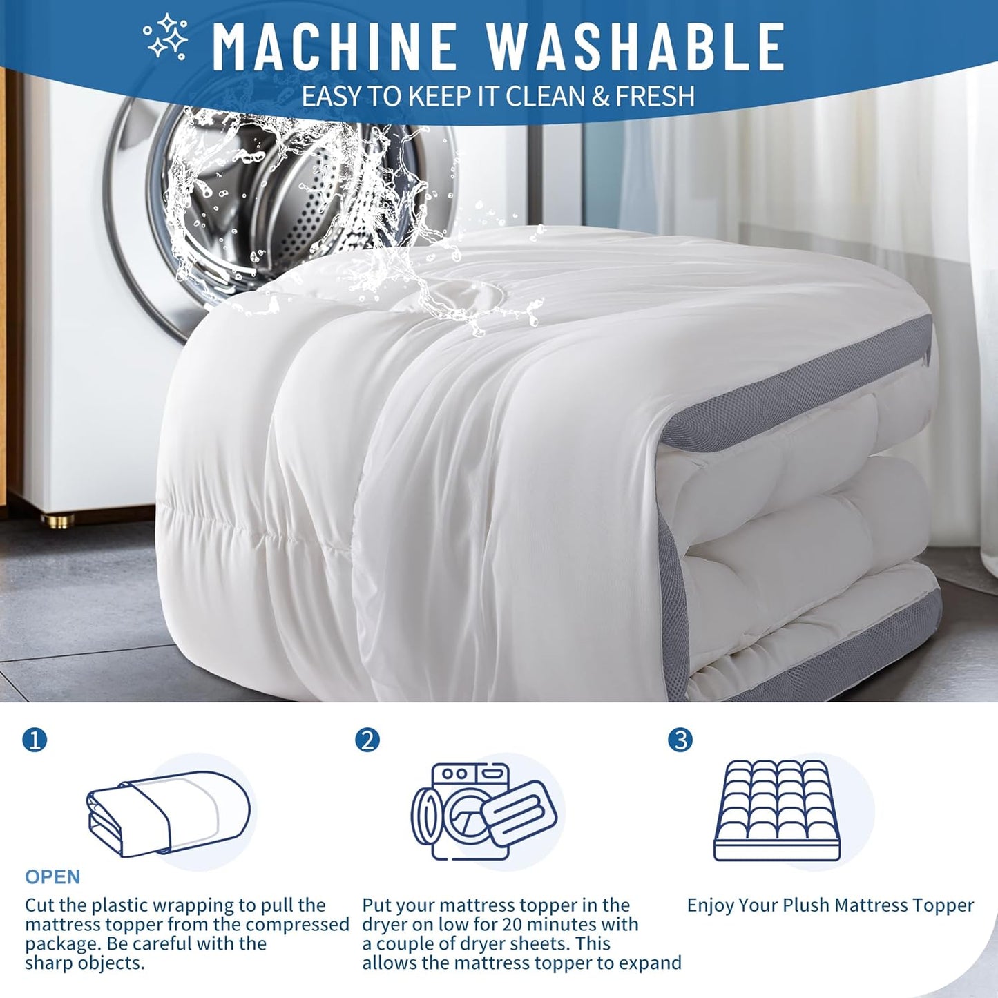 Ergonomic Supportive Memory Foam Mattress Topper