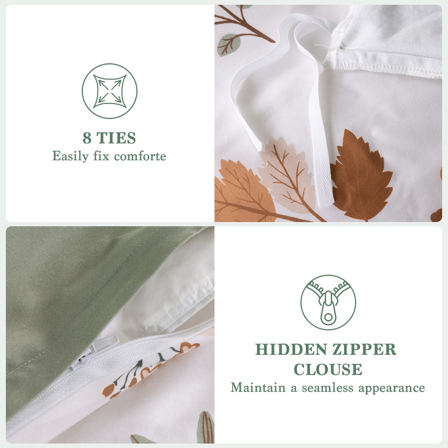 Floral Cotton Duvet Cover 3 Piece Set