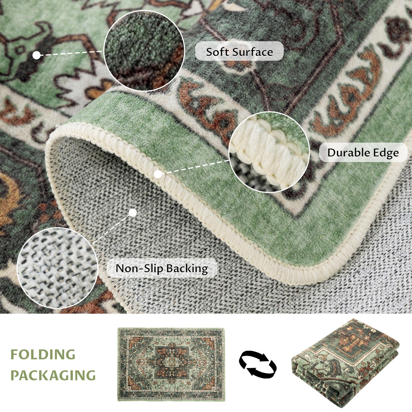 Neutral Vintage Absorbent Soft Rug