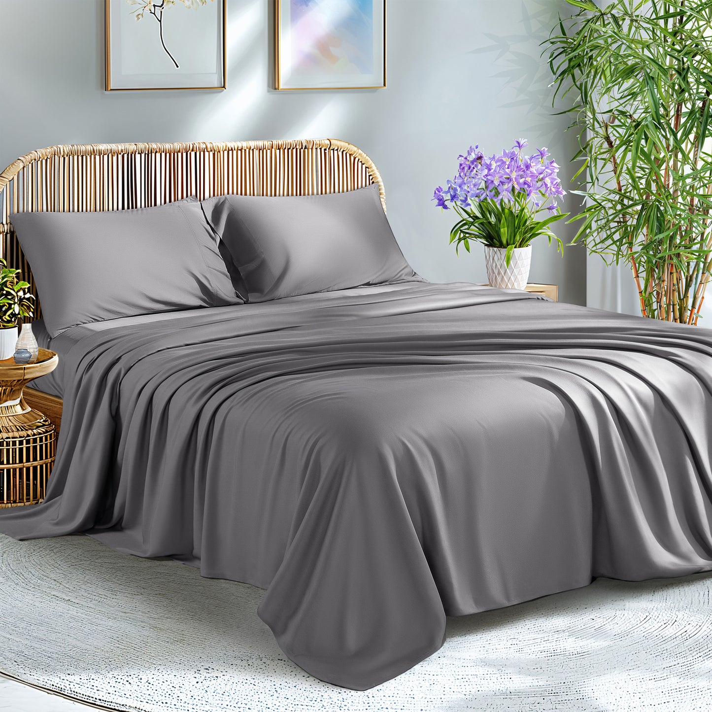 KATOON 100% Bamboo Cooling Sheet 4/6 Pieces
