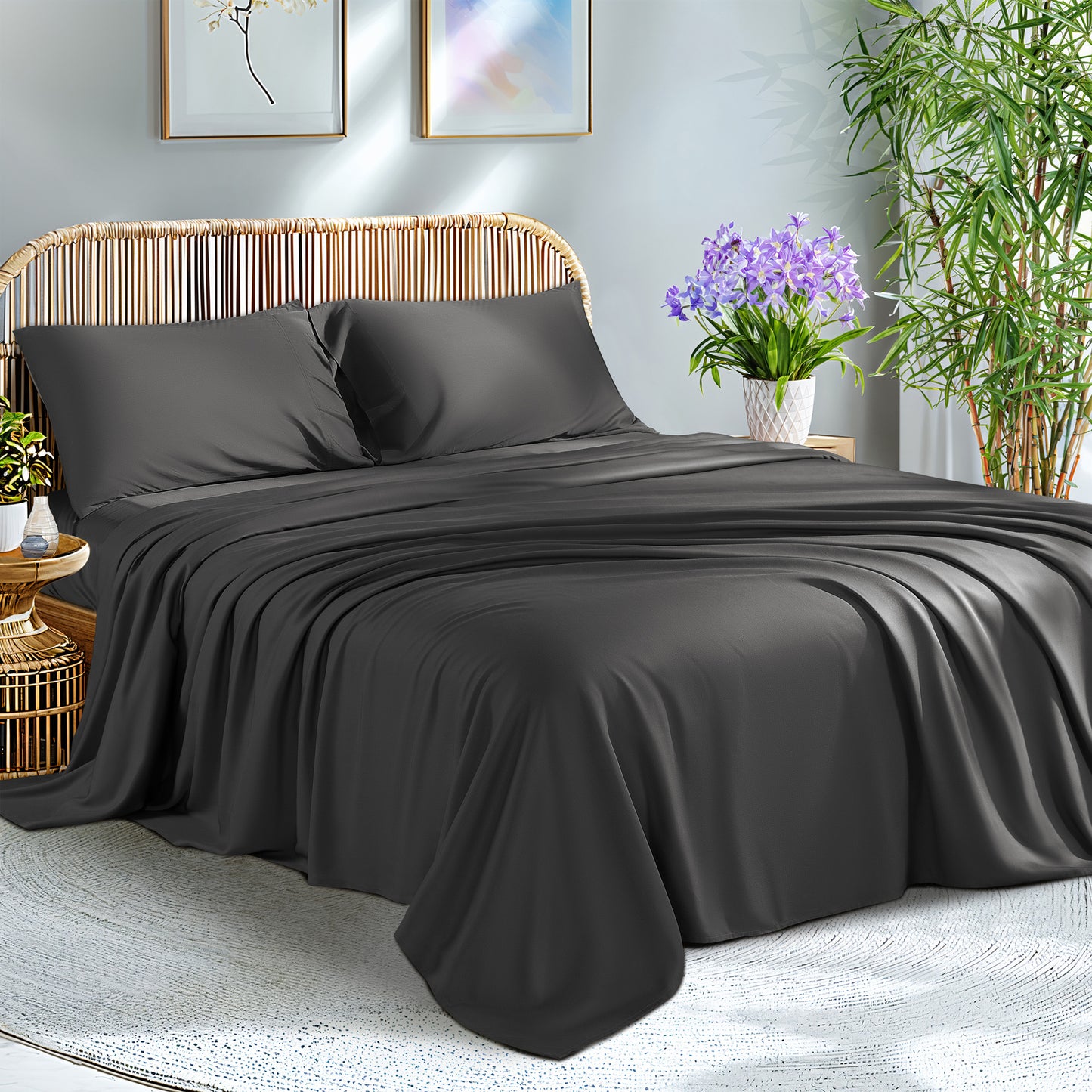 KATOON 100% Bamboo Cooling Sheet 4/6 Pieces