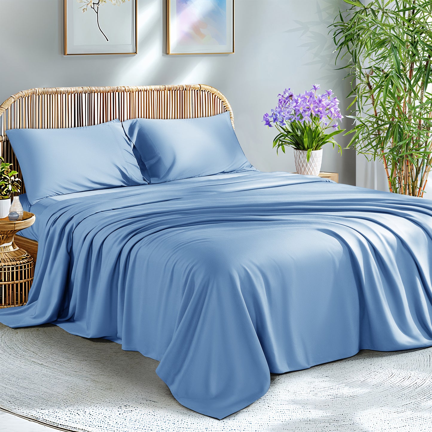 KATOON 100% Bamboo Cooling Sheet 4/6 Pieces