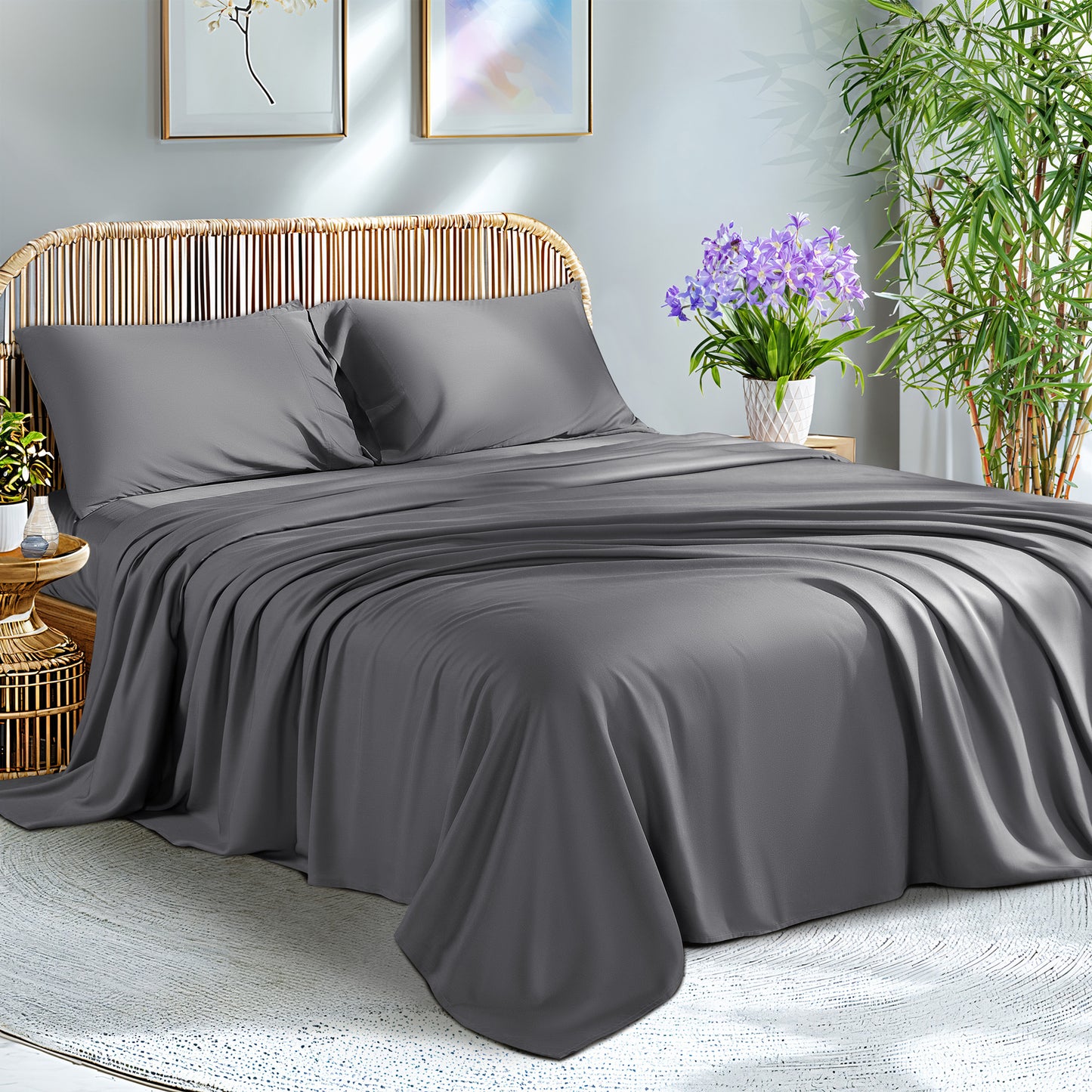 KATOON 100% Bamboo Cooling Sheet 4/6 Pieces