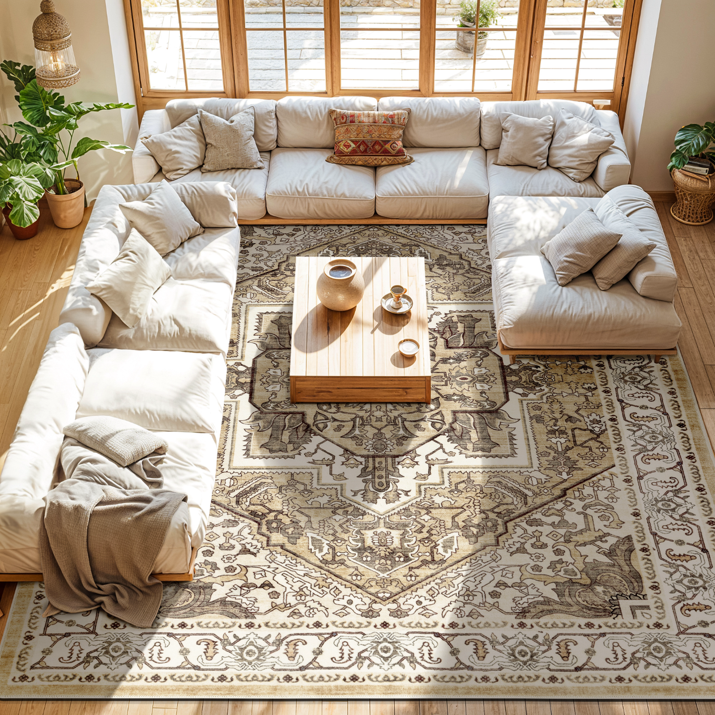 Neutral Vintage Absorbent Soft Rug