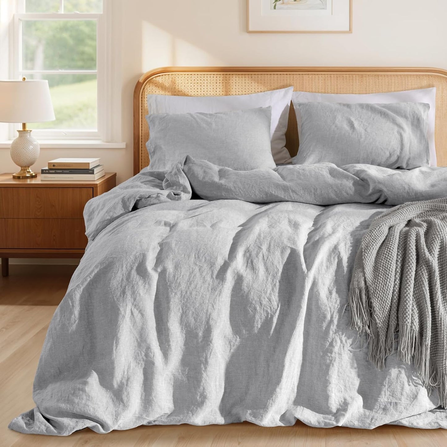 Natural Linen Duvet Cover Set 3PC
