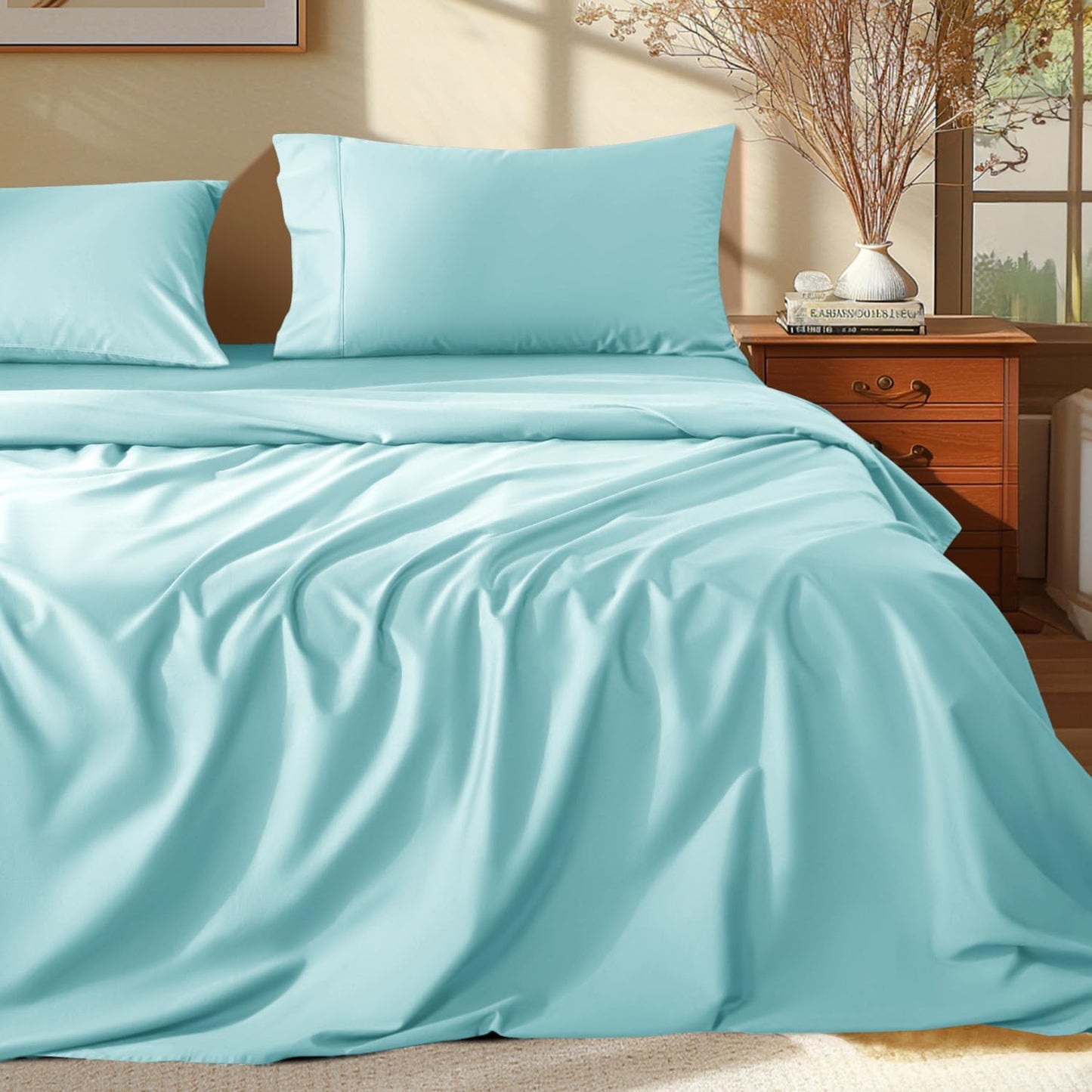 1000TC  Egyptian Cotton Sheets-Cool-4 PC