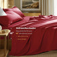 Shilucheng 100% Egyptian Cotton Sheets Set，Luxury Cotton Bed Sheets，Breathable Bedding and Pillow Cases, 16 Inch Deep Pocket - 4 Piece (Burgundy, King)