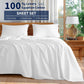 Shilucheng 100% Cotton Queen Size Sheets Set - 600 Thread Count，Luxury Egyptian Cotton Bed Sheets，5-Star Hotel Quality Sheets, Breathable & Cooling, 16 Inch Deep Pocket - 4 Piece (White, Queen)