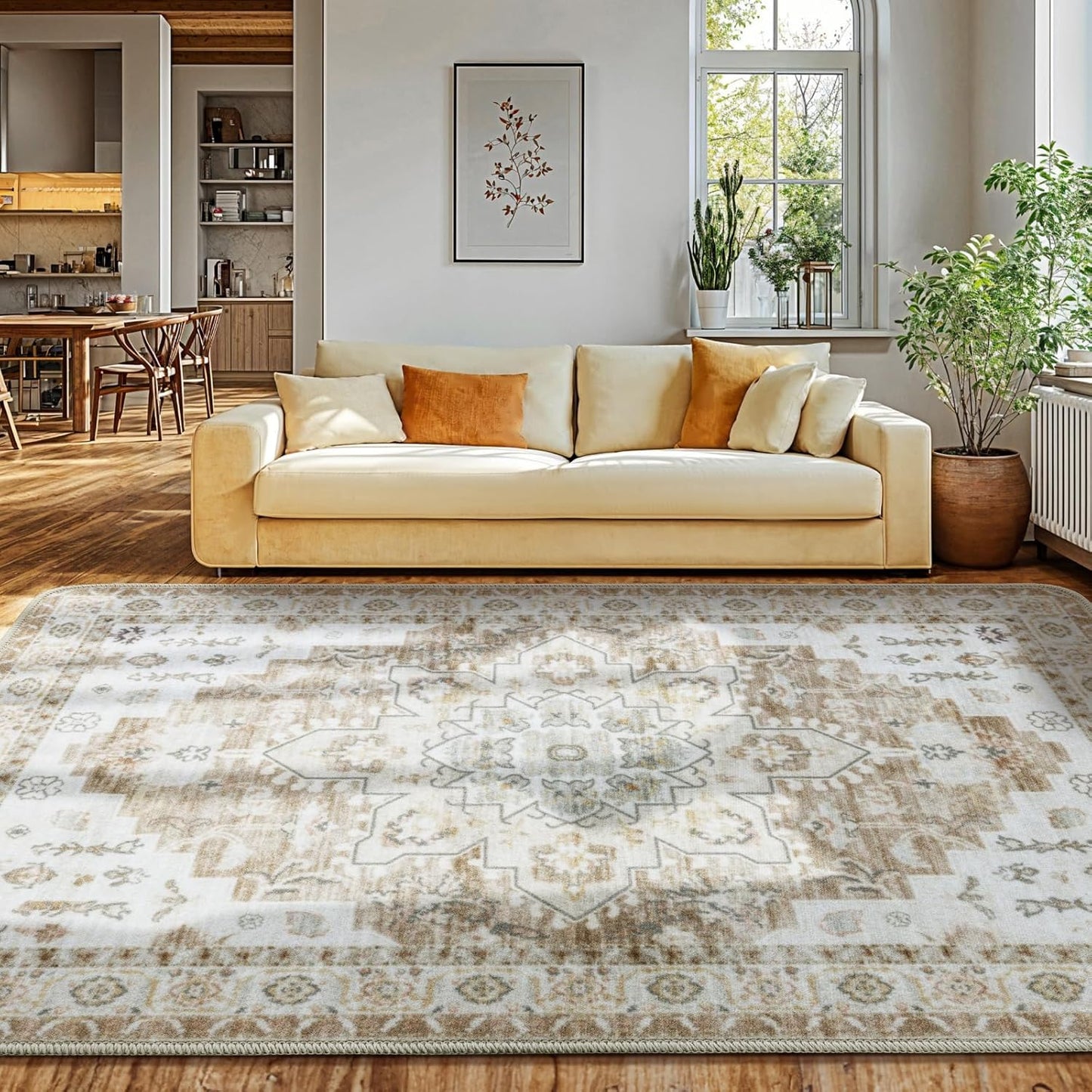 Neutral Vintage Absorbent Soft Rug