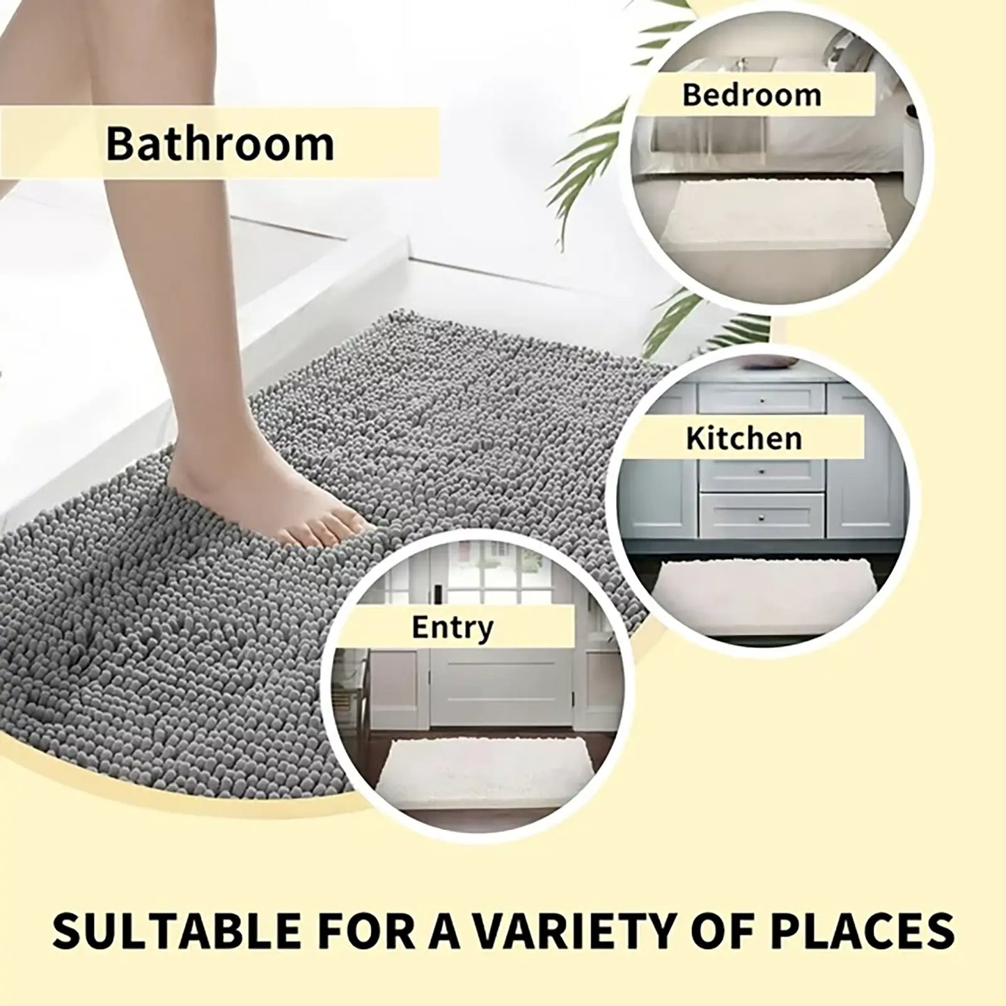 Chenille Soft Plush Bathroom Mat