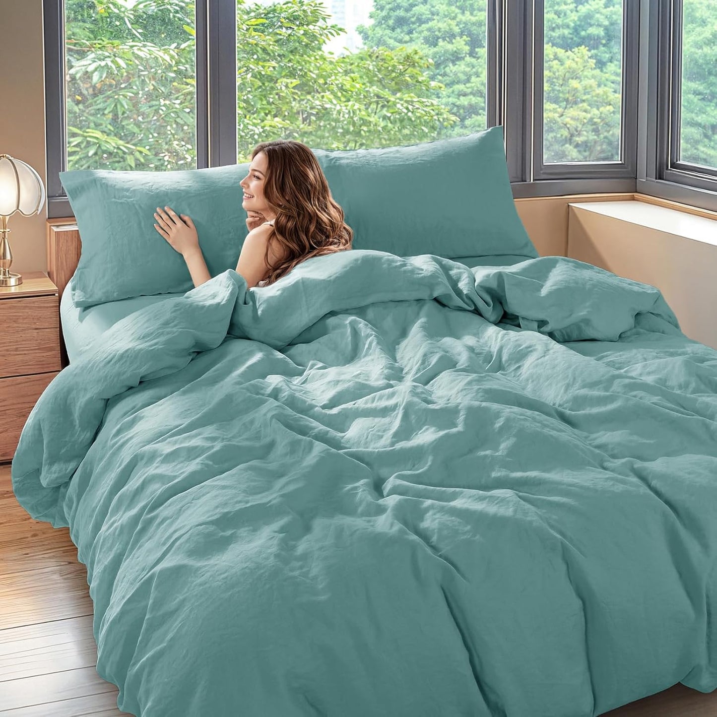 Natural Linen Duvet Cover Set 3PC